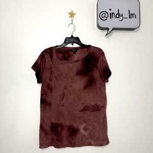 Simply Vera Verawang burgundy tie dye tee